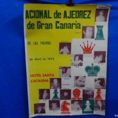 Carteles Espectáculos: GRAN CARTEL AJEDREZ CAMPEONATO NACIONAL GRAN CANARIAS 1973.