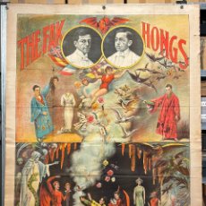 Carteles Espectáculos: THE FAK HONGS. GRAN CARTEL DE ÉPOCA 1915'S. TAMAÑO:190X132CM.