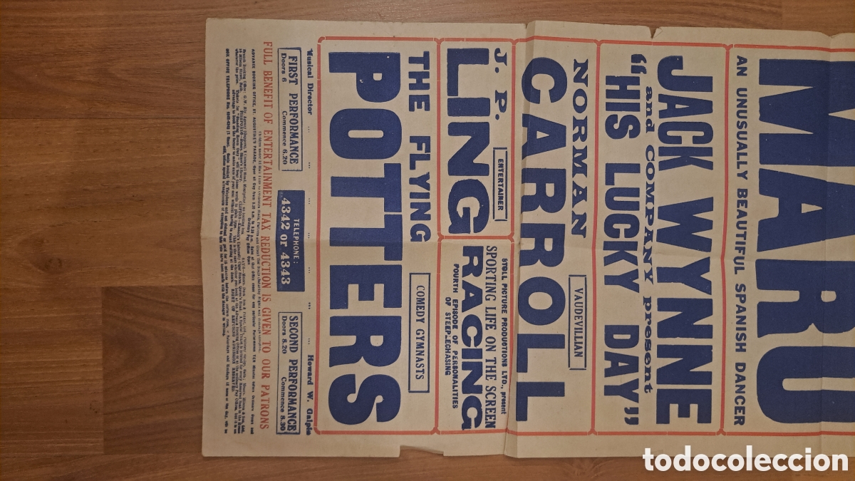 Carteles espect&aacute;culos: Cartel espect&aacute;culo bristol hippodrome 16 marzo 1925 - Foto 4