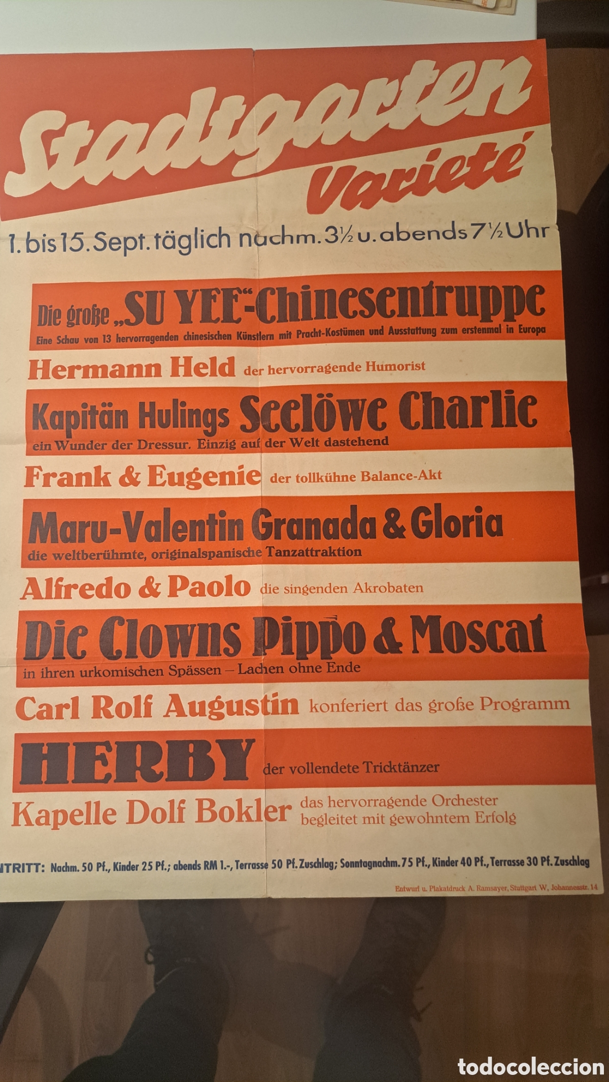 Carteles espect&aacute;culos: Cartel espect&aacute;culos stadtgarten - Foto 1
