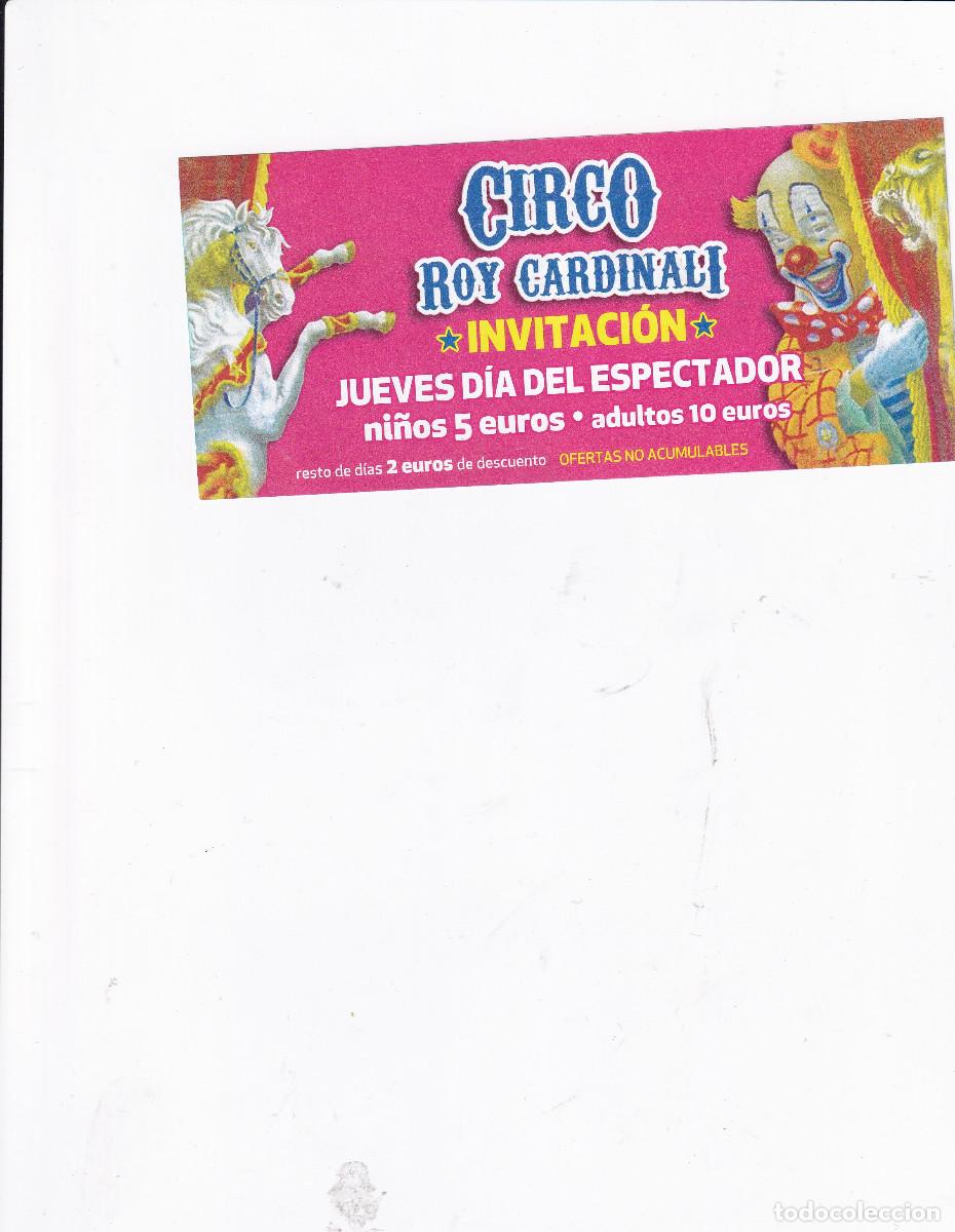 Carteles espect&aacute;culos: INVITACION DE CIRCO. - CIRCO ROY CARDINALI. - Foto 1
