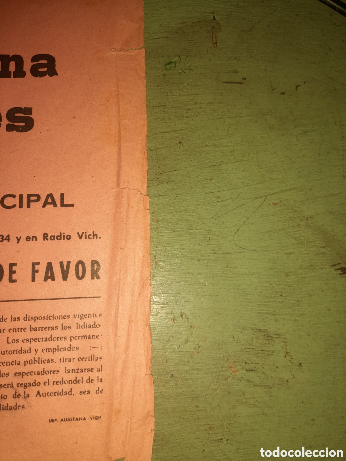 Carteles espect&aacute;culos: Cartel del 1962 Plaza de toros Vich - Foto 3