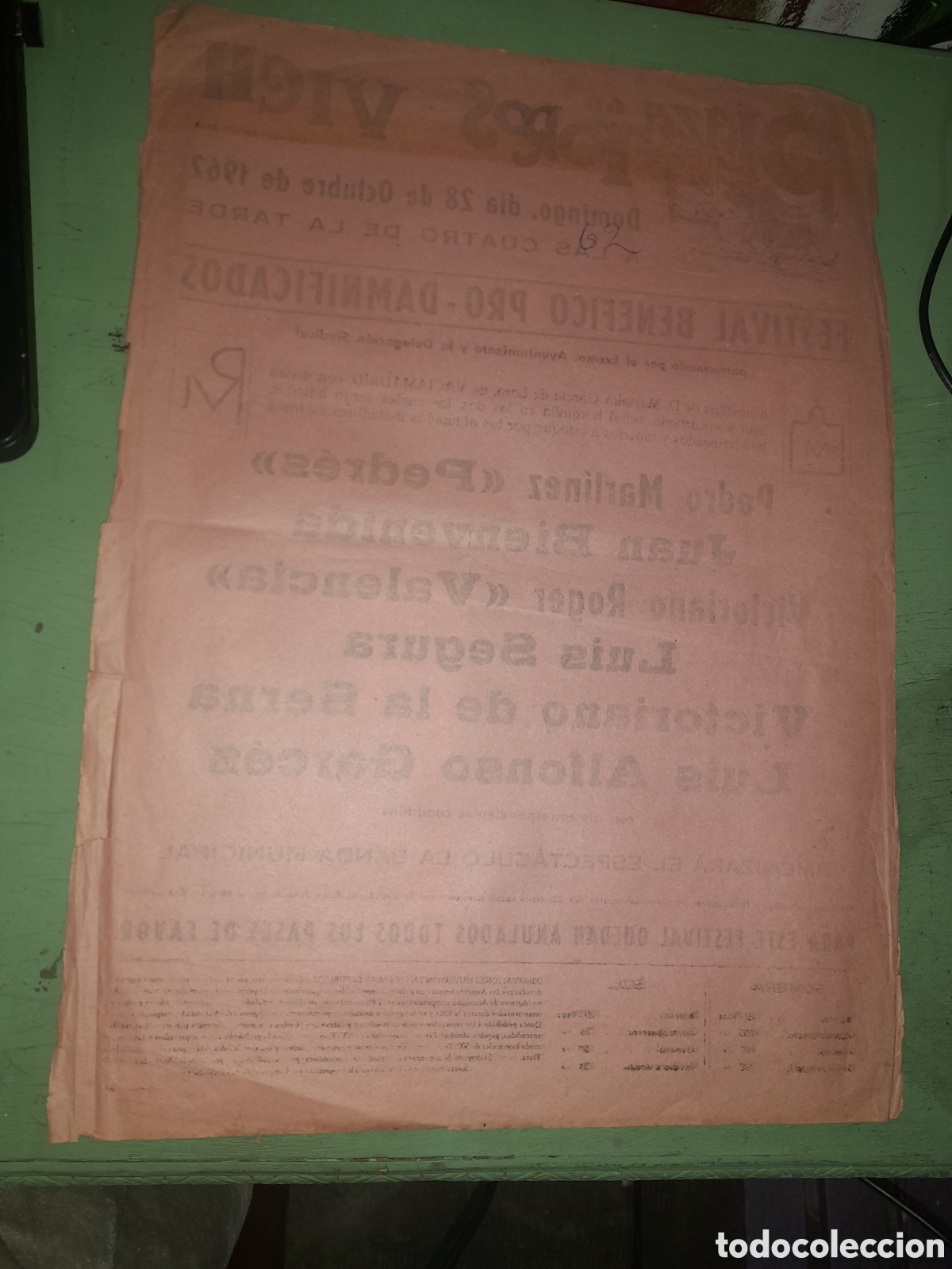 Carteles espect&aacute;culos: Cartel del 1962 Plaza de toros Vich - Foto 5