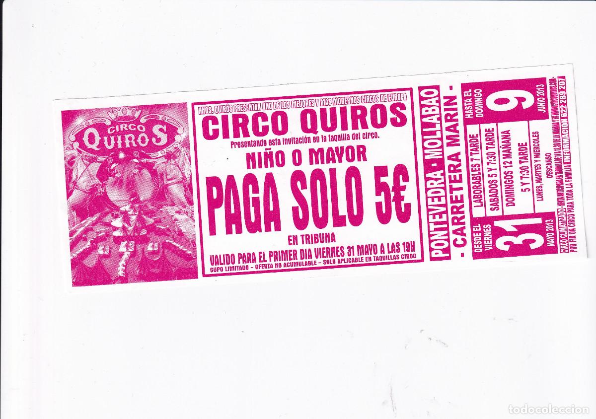Carteles espect&aacute;culos: INVITACION DE CIRCO. - CIRCO QUIROS. - Foto 1