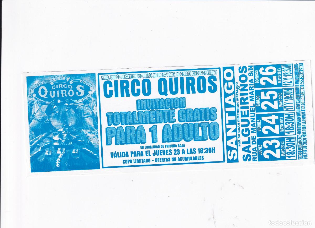 Carteles espect&aacute;culos: INVITACION DE CIRCO. - CIRCO QUIROS. - Foto 1