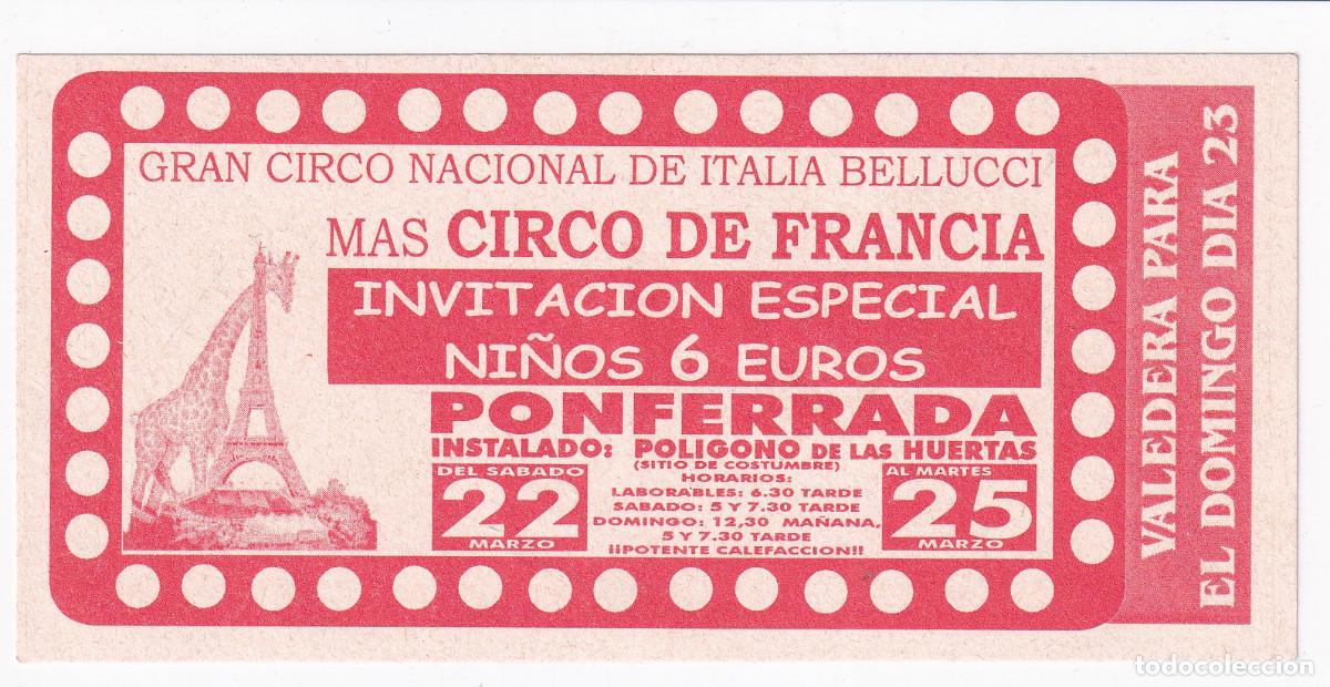 Carteles espect&aacute;culos: INVITACION DE CIRCO. - CIRCO DE FRANCIA. - Foto 1