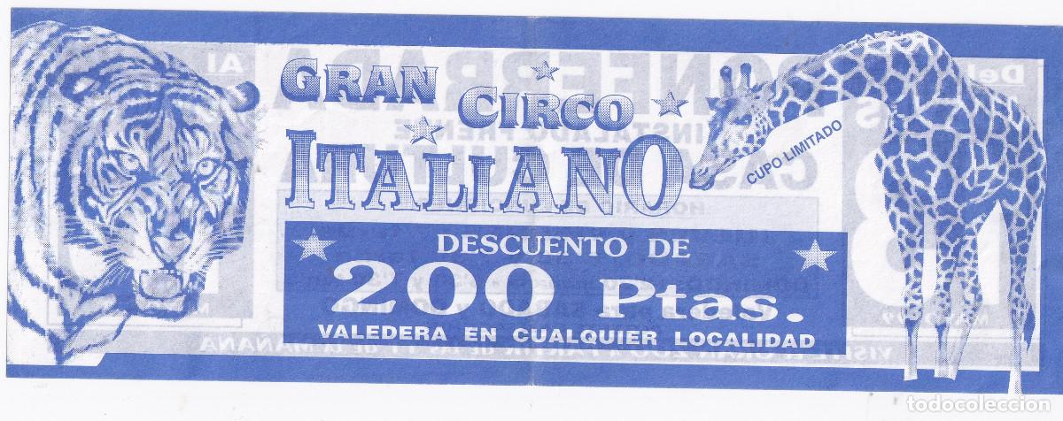 Carteles espect&aacute;culos: INVITACION DE CIRCO.- GRAN CIRCO ITALIANO. - Foto 1