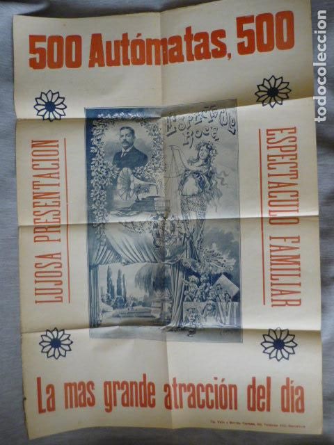 Affiches Spectacles: CARTEL MAGIA ESPECTACULO ROCA 500 AUTOMATAS 1890 ILUSIONISMO VENTRILOQUIA 45 X 64 CM