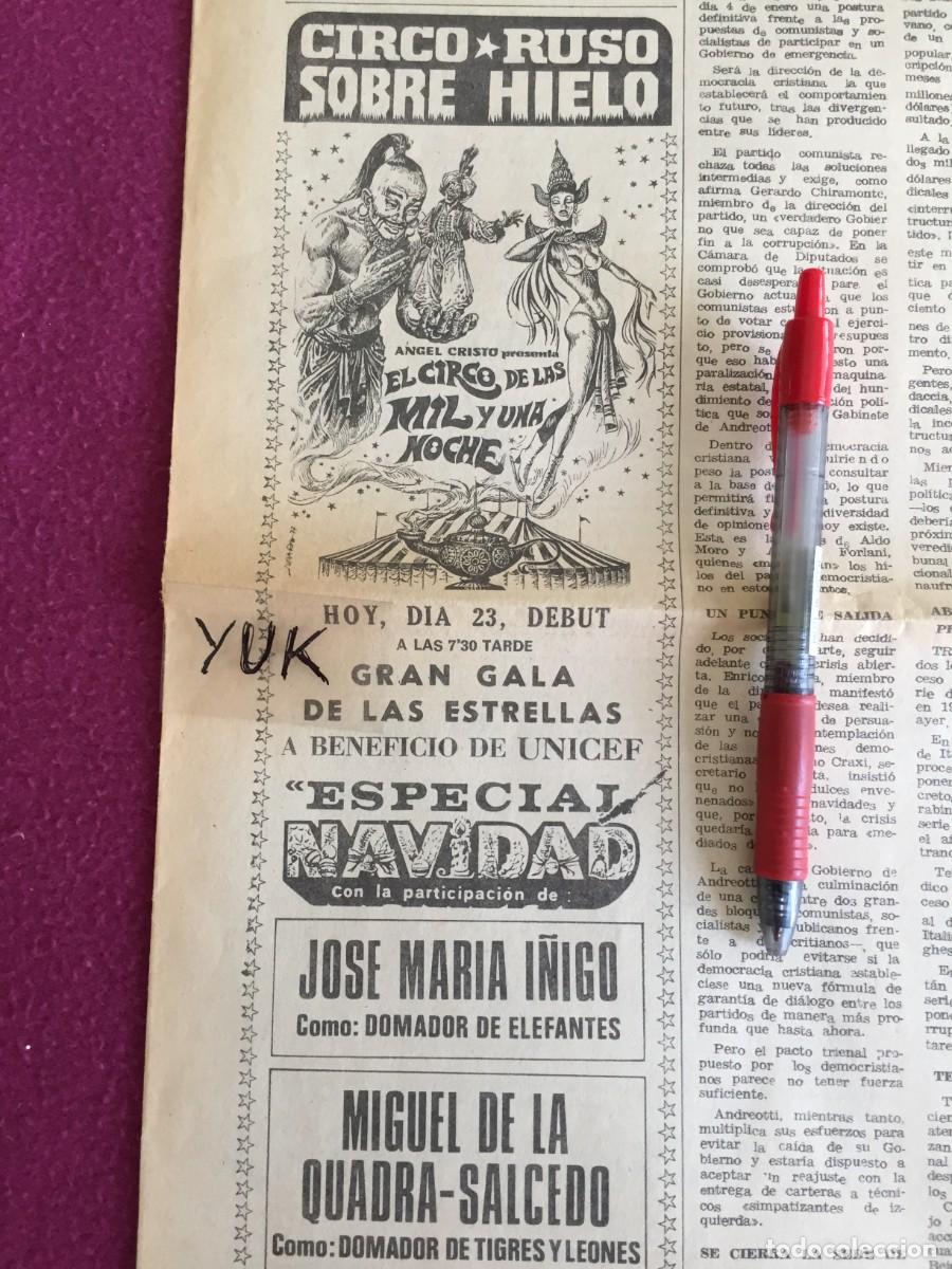 Carteles Espect&aacute;culos: HOJA SUELTA DEL 23 DICIEMBRE DE 1977 - CIRCO RUSO CON JOSE MARIA I&Ntilde;IGO ...