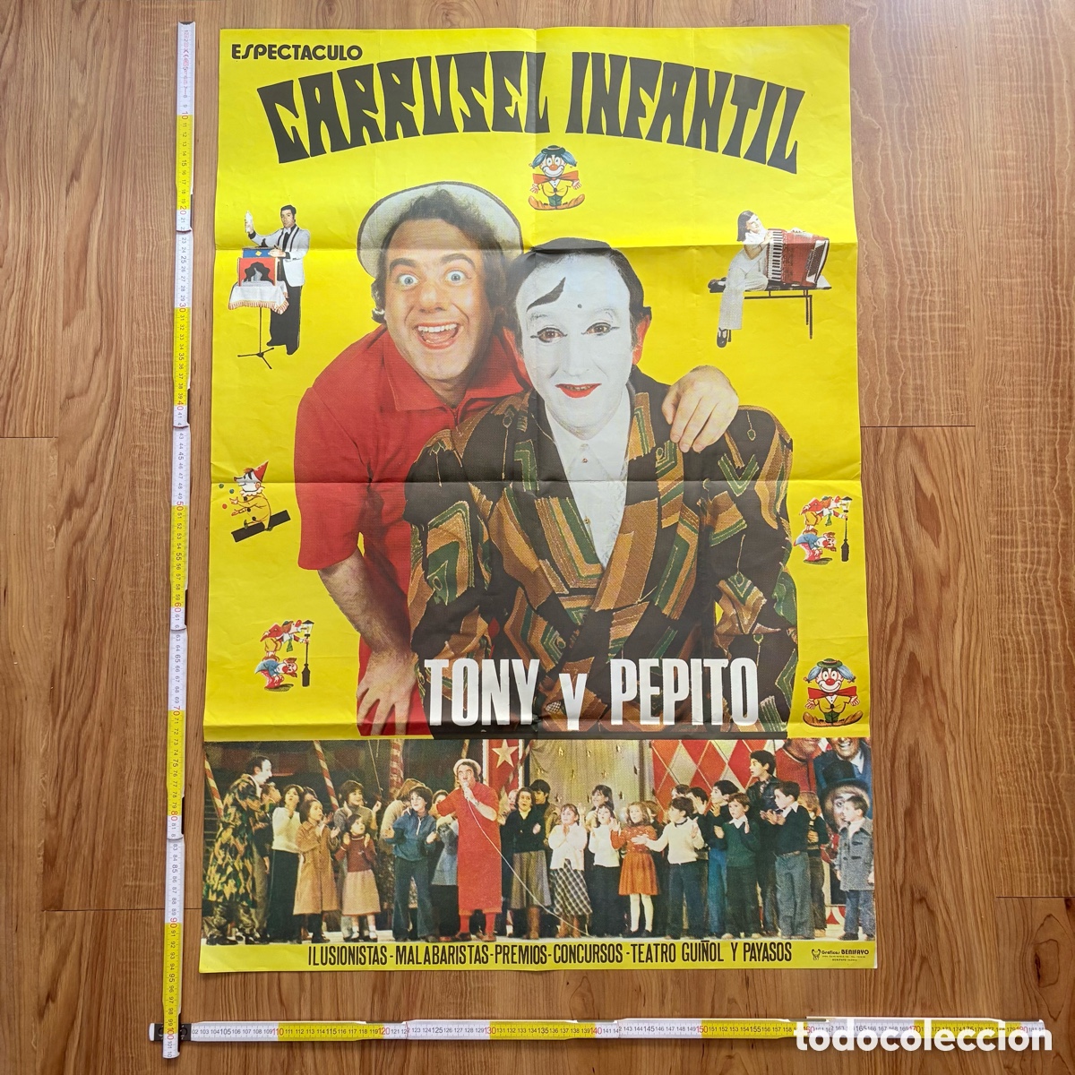 Carteles Espect&aacute;culos: Poster cartel circo tony y pepito carrusel infantil de 1980 ilusionistas magia payasos
