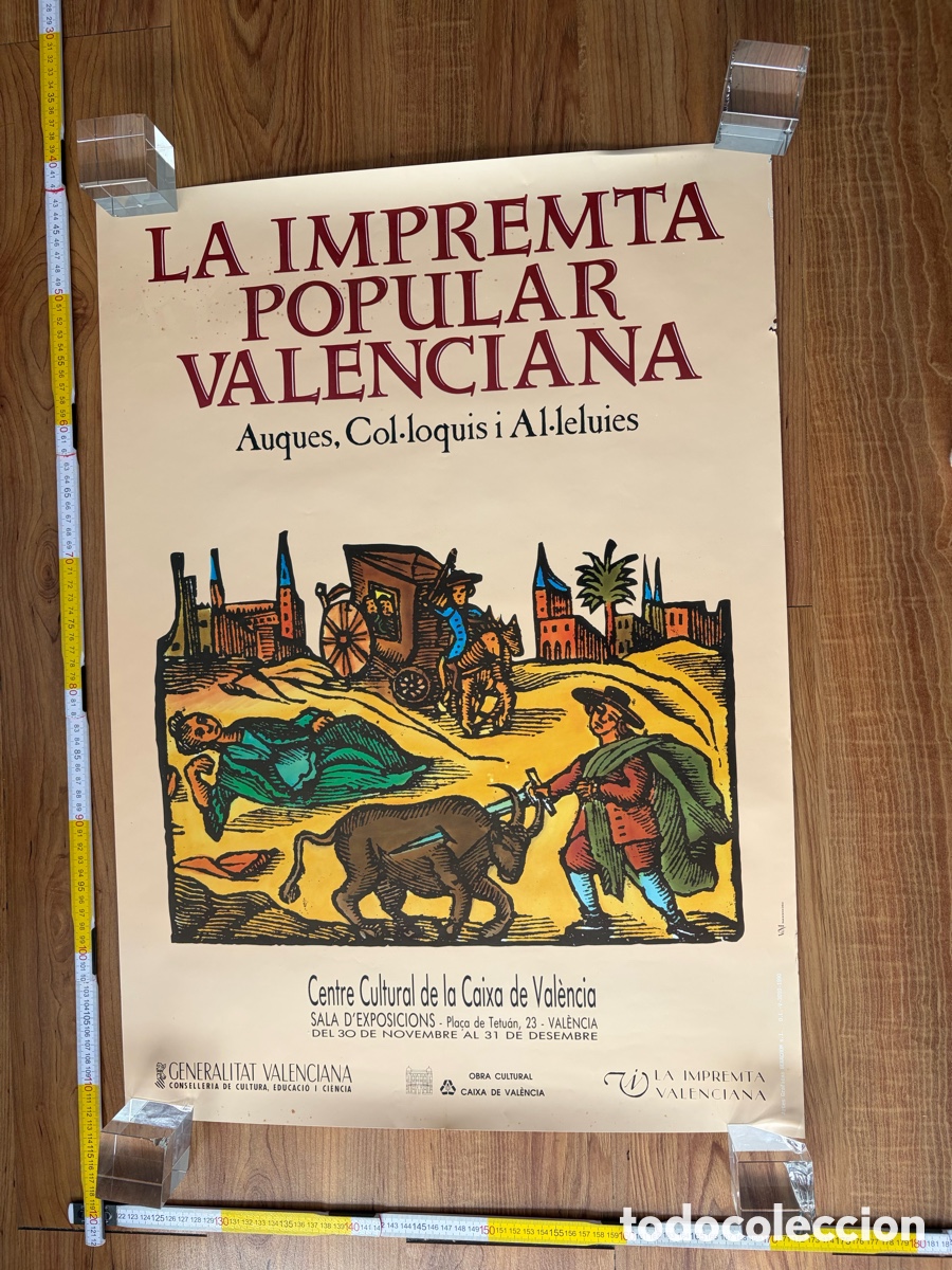 Carteles Espect&aacute;culos: Cartel poster La impremta popular valenciana : Auques, col.loquis i al.leluies V & M Valencia 1990