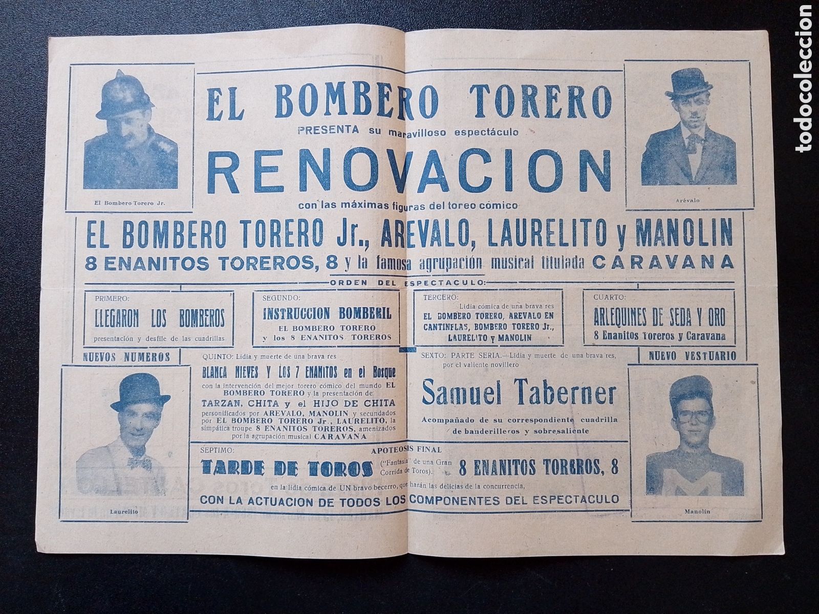 Carteles Espect&aacute;culos: CARTEL PLAZA DE TOROS CASTELLON 15 MARZO 1960 EL BOMBERO TORERO RENOVACION