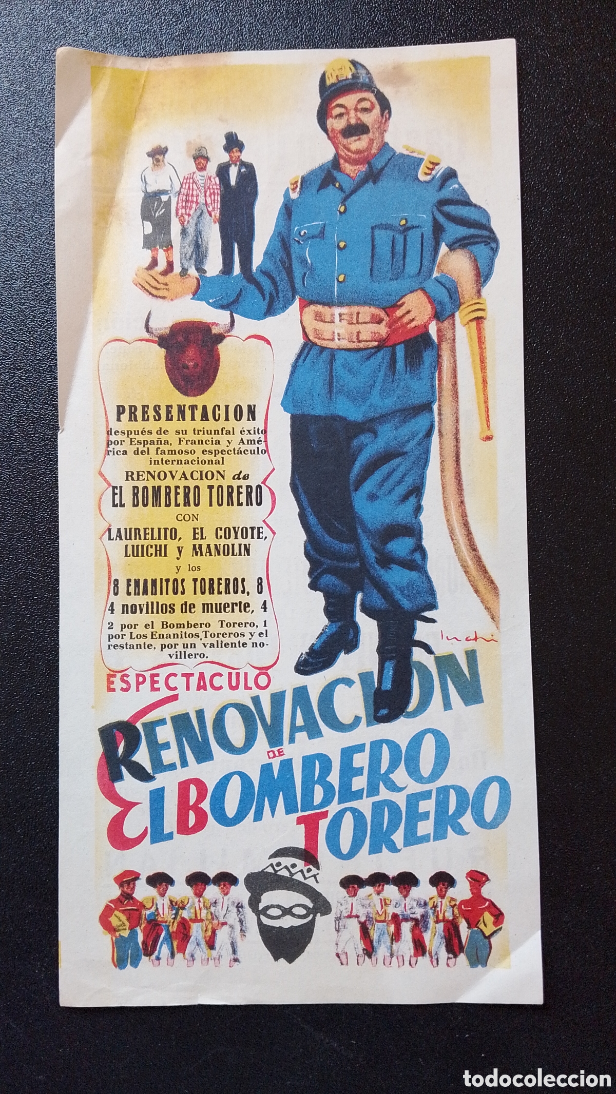 Carteles Espect&aacute;culos: CARTEL PLAZA DE TOROS CASTELLON 3 MARZO 1956 EL BOMBERO TORERO