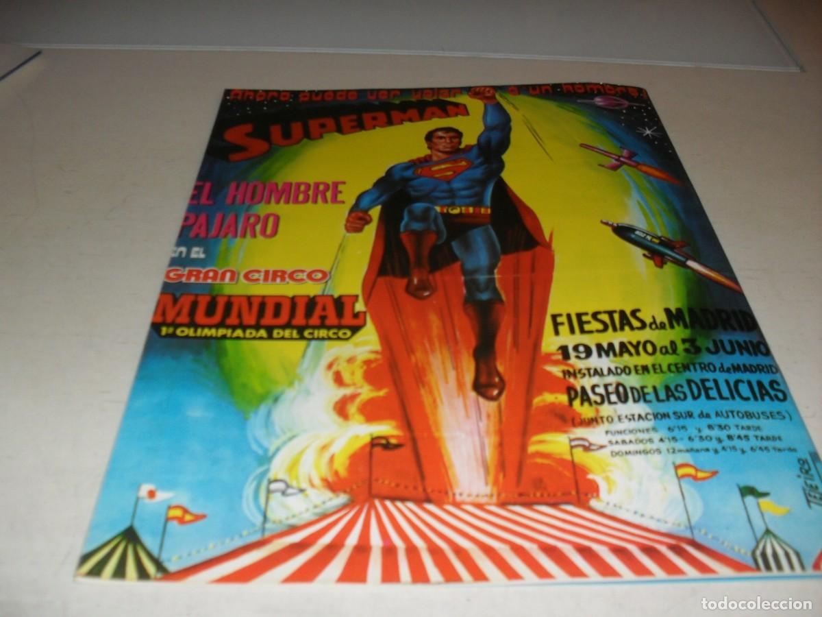 Carteles Espect&aacute;culos: BELLO POSTER,DEDICADO AL CIRCO,CON SUPERMAN,FIESTAS DE MADRID,1979