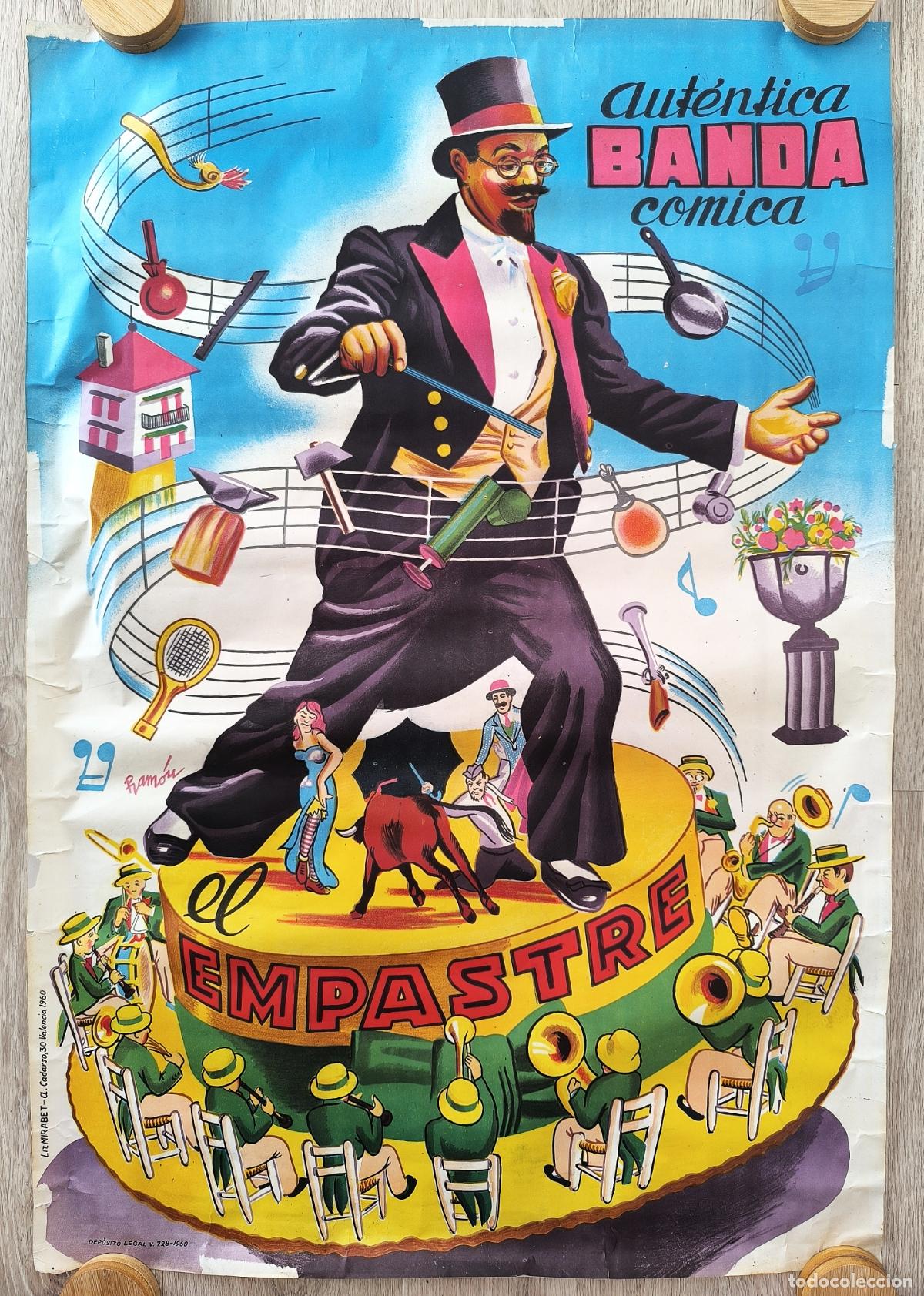 Affiches Spectacles: RW CARTEL ESPECTACULOS LLAPISERA A&Ntilde;OS 1940 ELEFANTE COMICO TOROS TAURINO ORQUESTA MUSICA CT5658 RR