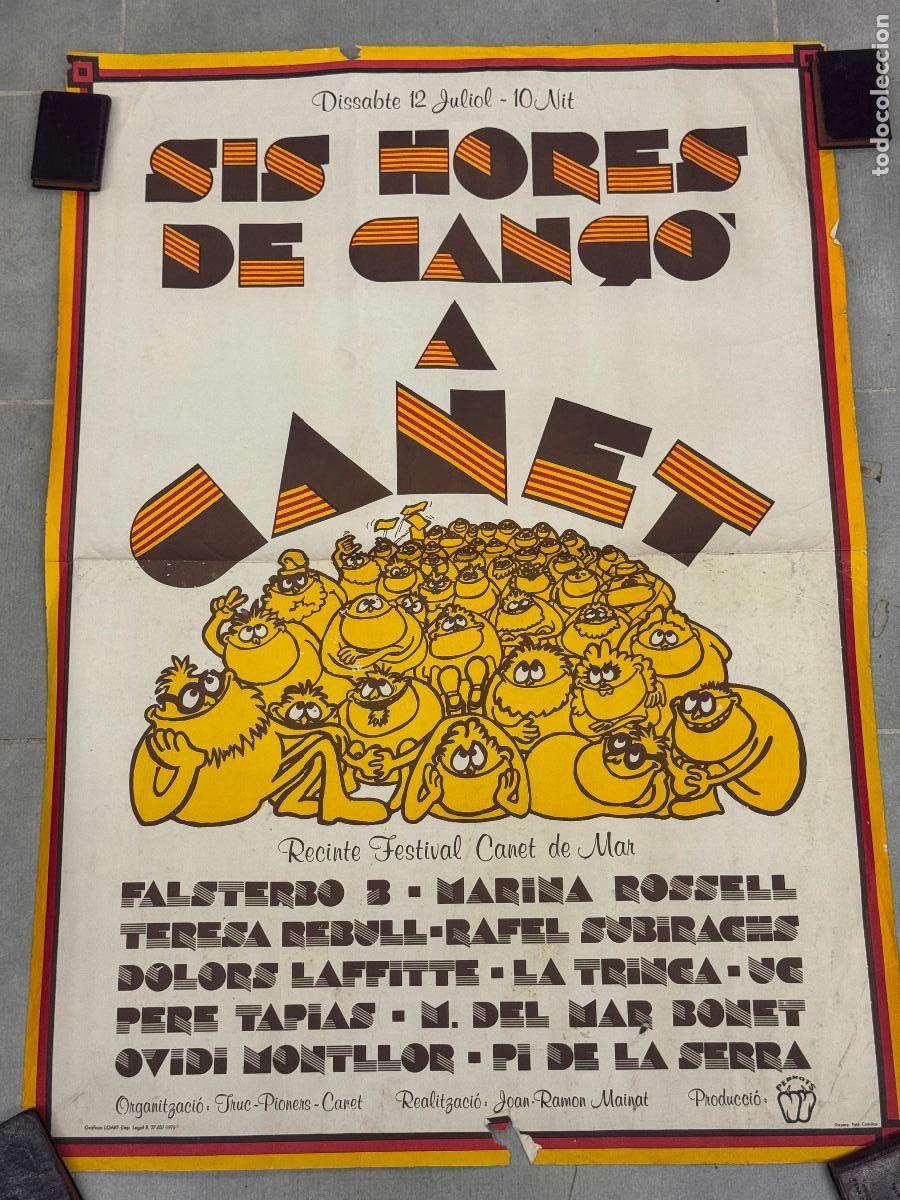 Plakate Schauspiele: SIS HORES DE CAN&Ccedil;O A CANET DE MAR - FESTIVAL AMB LA TRINCA, FALSTERBO 3, MONTLLOR ETC- CARTELL ANTIC
