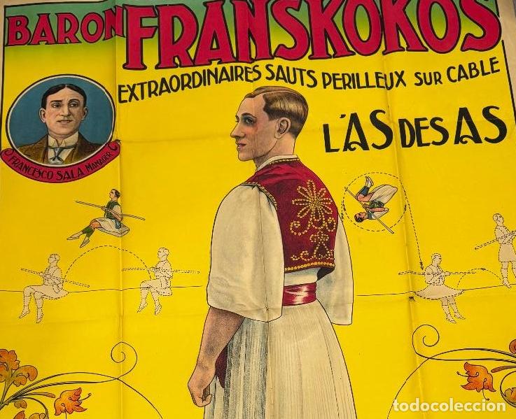 Cartazes Espet&aacute;culos: CIRCO - BARON FRANSKOKO'S L'AS DE AS - CARTEL ANTIGUO ORIGINAL DE LA EPOCA -VER FOTOS