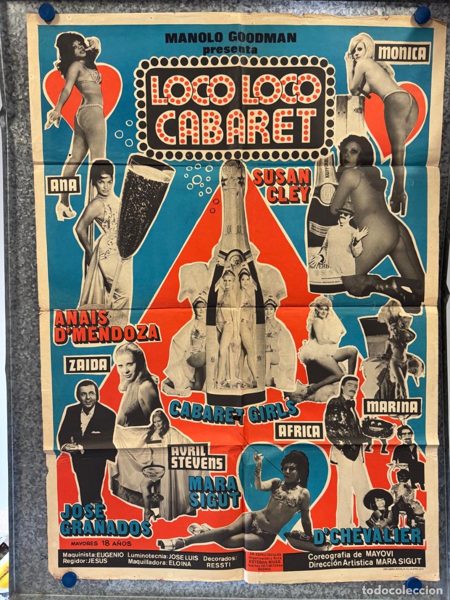 Carteles espect&aacute;culos: Cartel Espect&aacute;culo, Loco loco Cabaret, Jose Granados, Mara Sigut, Cabaret Girls, A&ntilde;o 1976