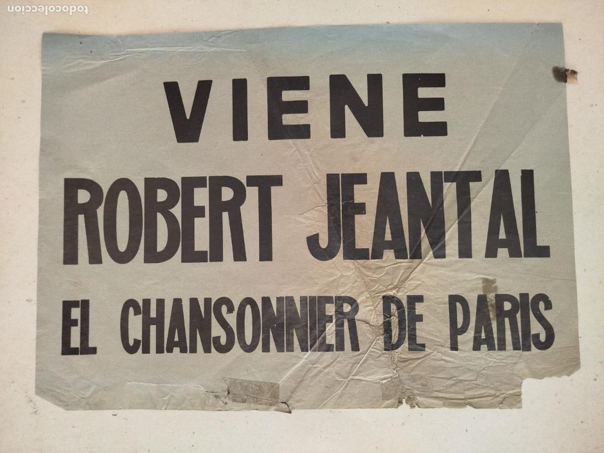 Carteles espect&aacute;culos: Cartel original Robert Jeantal El Chansonnier de Par&iacute;s chanson francesa a&ntilde;os 60 vintage Descripci&oacute;n