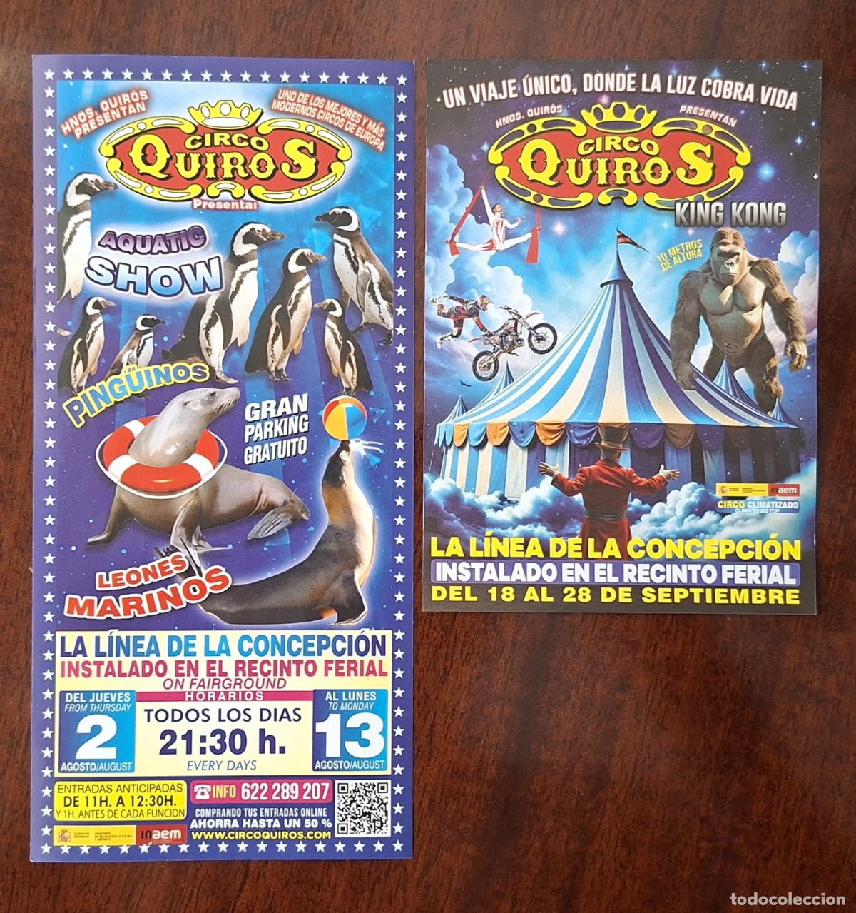 Carteles espect&aacute;culos: PUBLICIDAD DEL CIRCO QUIR&Oacute;S. 2 DIFERENTES.