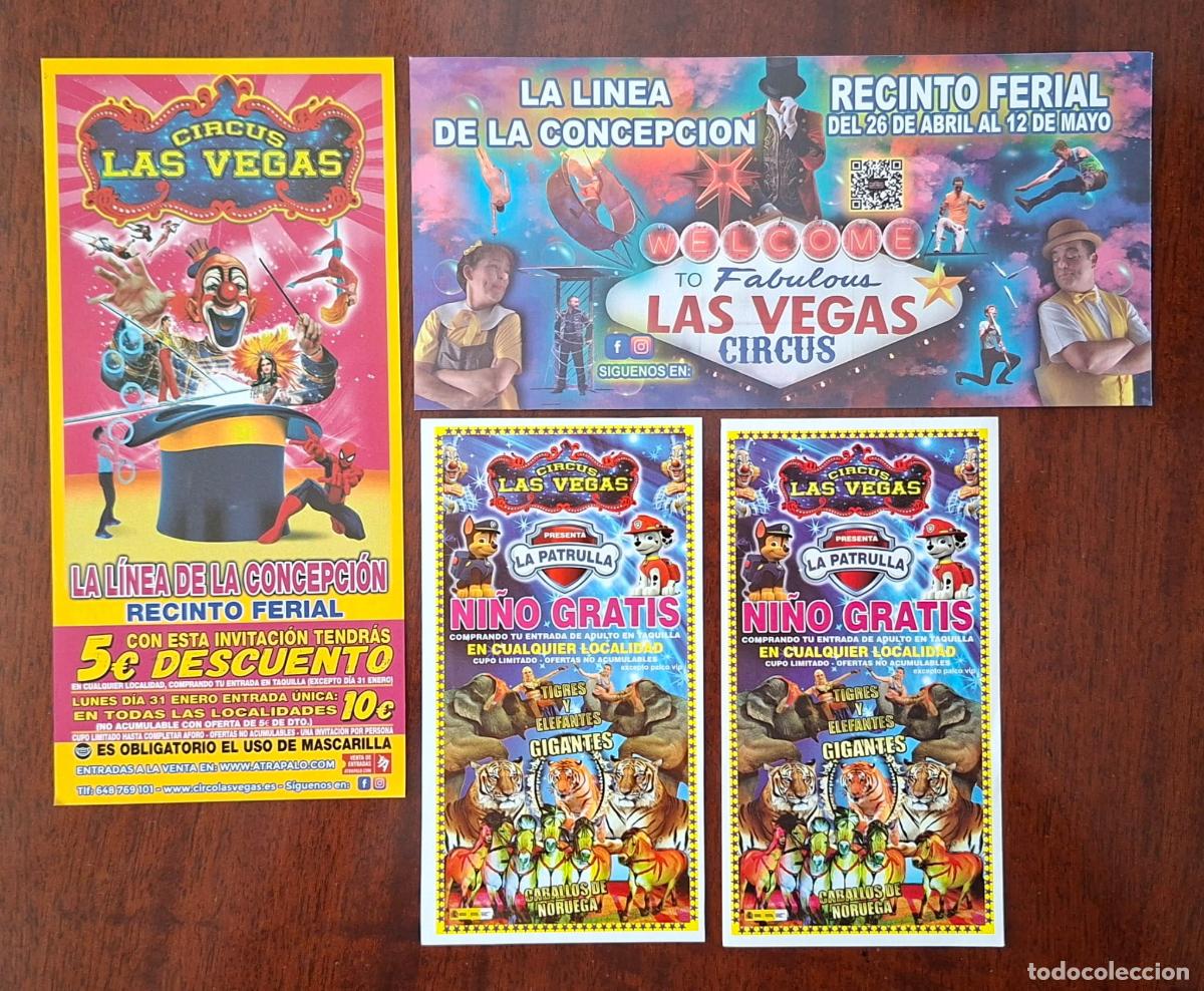 Carteles espect&aacute;culos: PUBLICIDAD DEL CIRCO LAS VEGAS. 4 DIFERENTES.