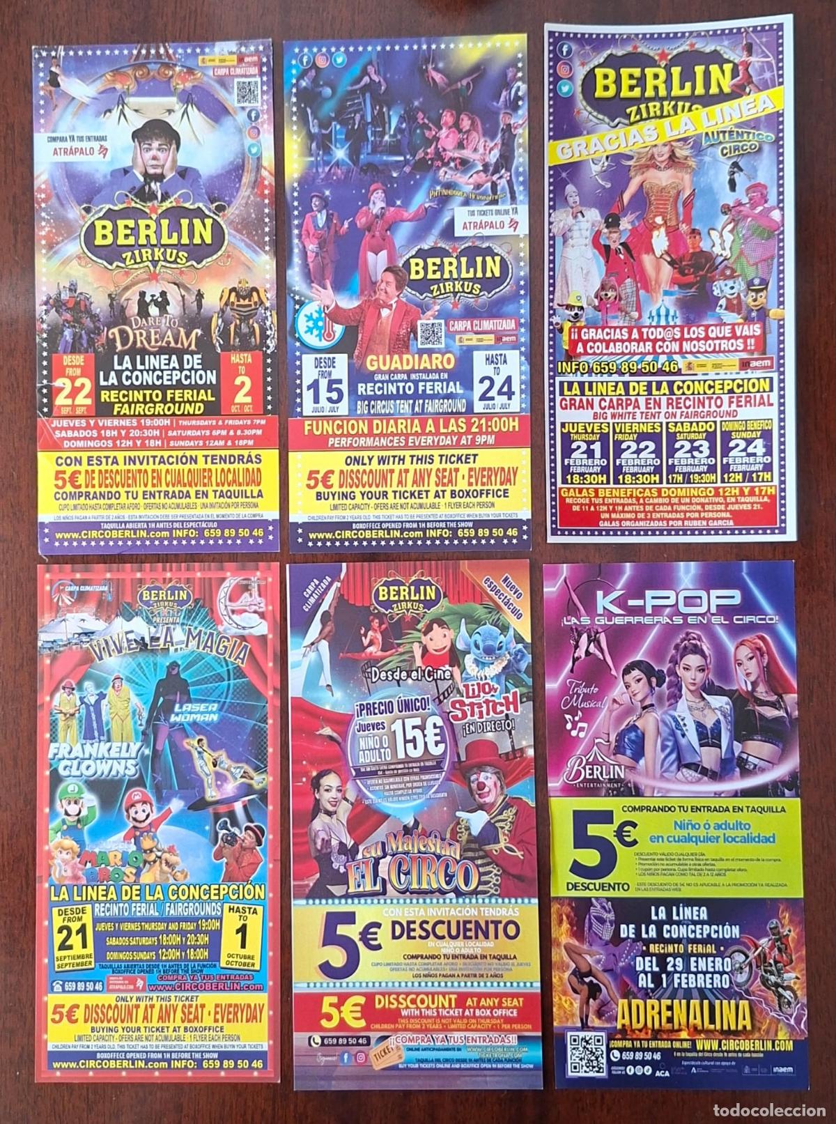 Carteles espect&aacute;culos: PUBLICIDAD DEL CIRCO BERL&Iacute;N. 6 DIFERENTES. - Foto 2