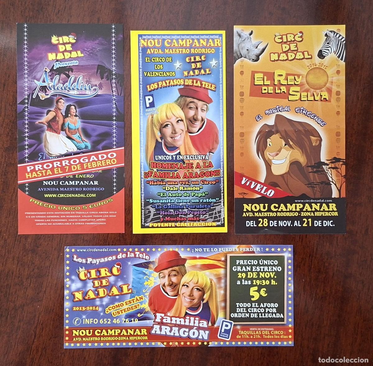Carteles espect&aacute;culos: PUBLICIDAD DEL CIRCO DE NADAL. 4 DIFERENTES.