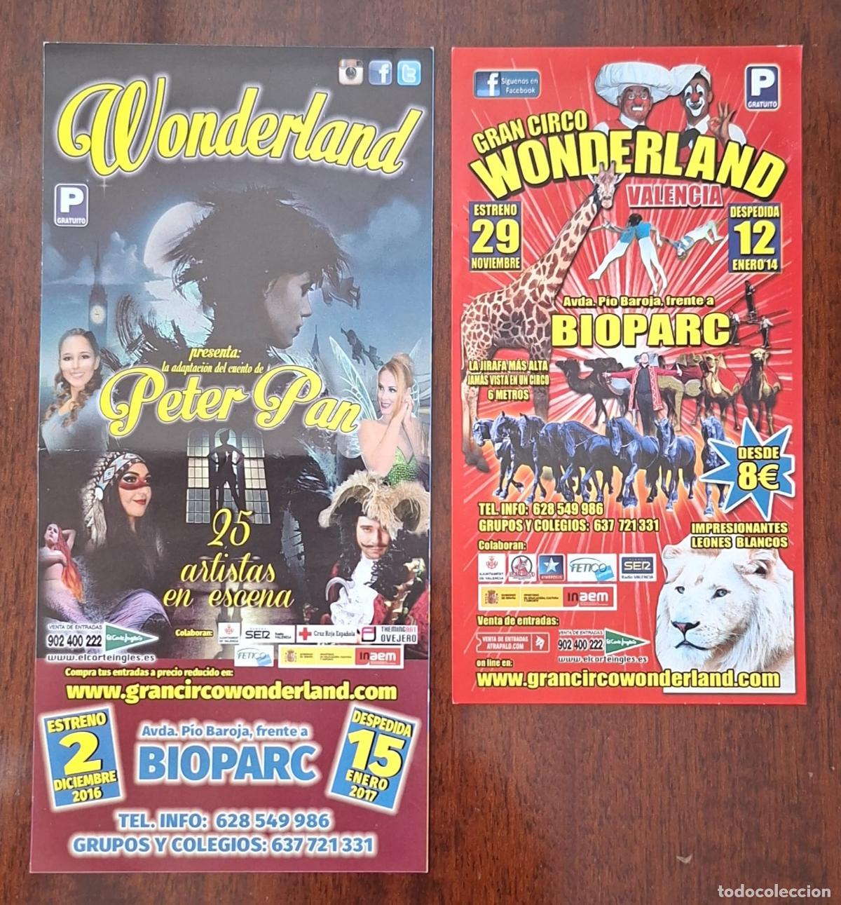 Carteles espect&aacute;culos: PUBLICIDAD DEL CIRCO WONDERLAND. 2 DIFERENTES.