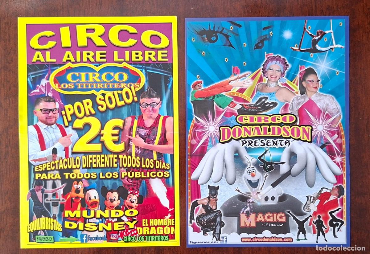 Carteles espect&aacute;culos: PUBLICIDAD DE CIRCOS. 2 DIFERENTES.