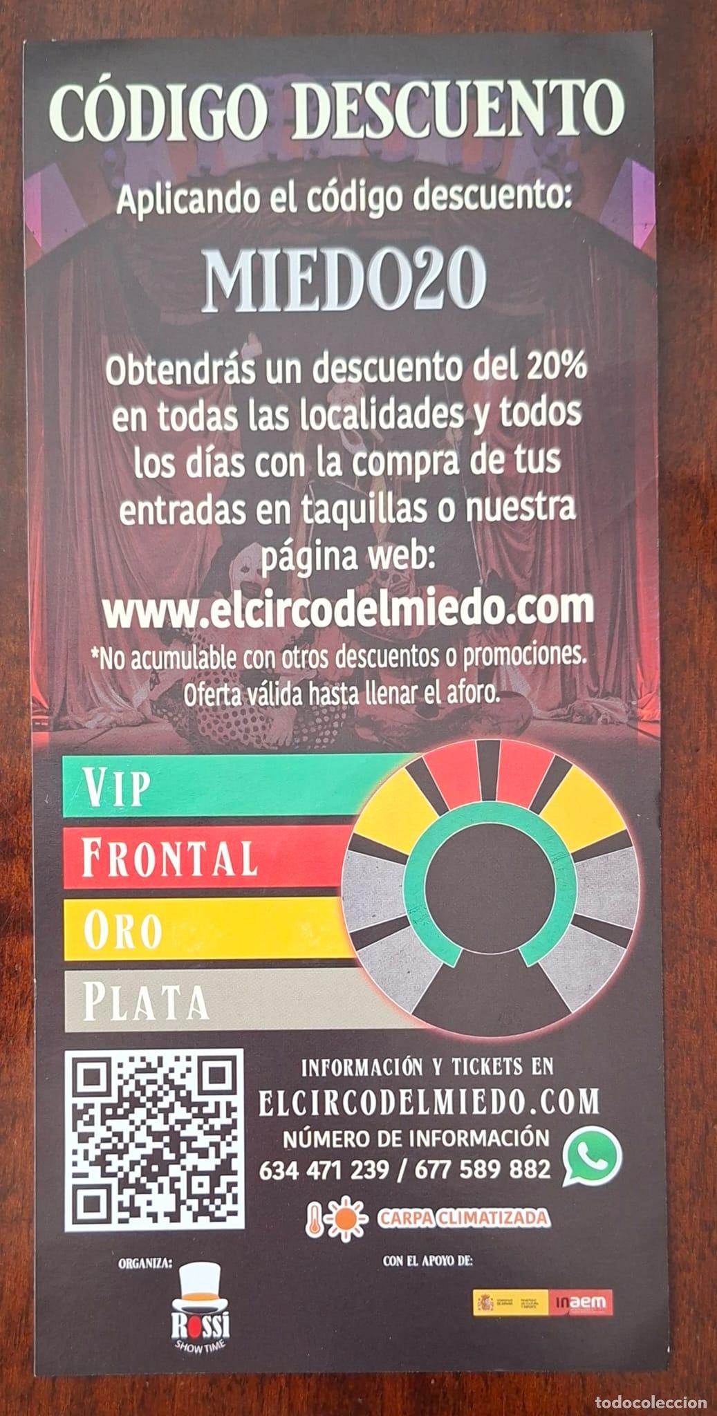 Carteles espect&aacute;culos: PUBLICIDAD DE CIRCO DEL MIEDO. - Foto 2