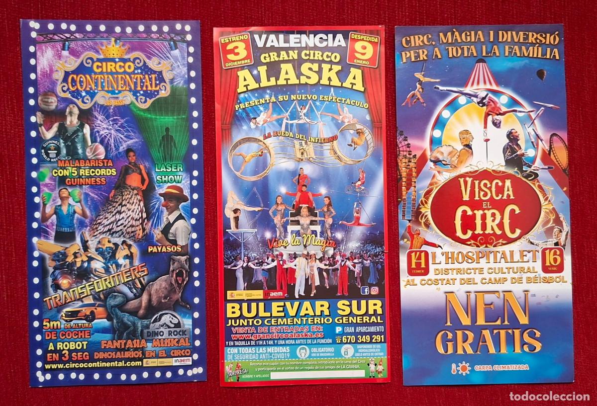 Carteles espect&aacute;culos: PUBLICIDAD DE CIRCOS. 3 DIFERENTES.