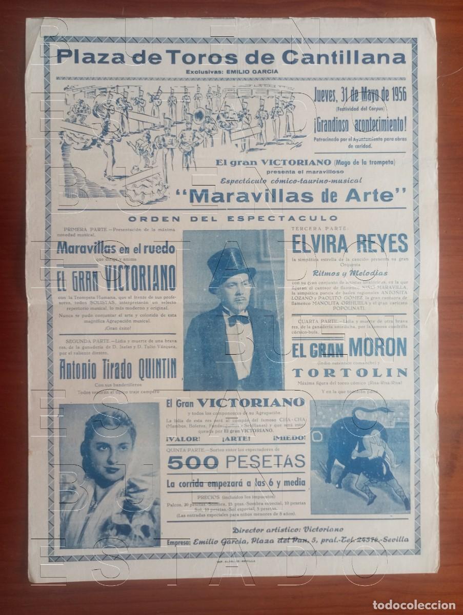 Carteles espect&aacute;culos: CANTILLANA SEVILLA 1956 ELVIRA REYES 43X31 ESPECTACULO GRAN CARTEL GENUINO C30