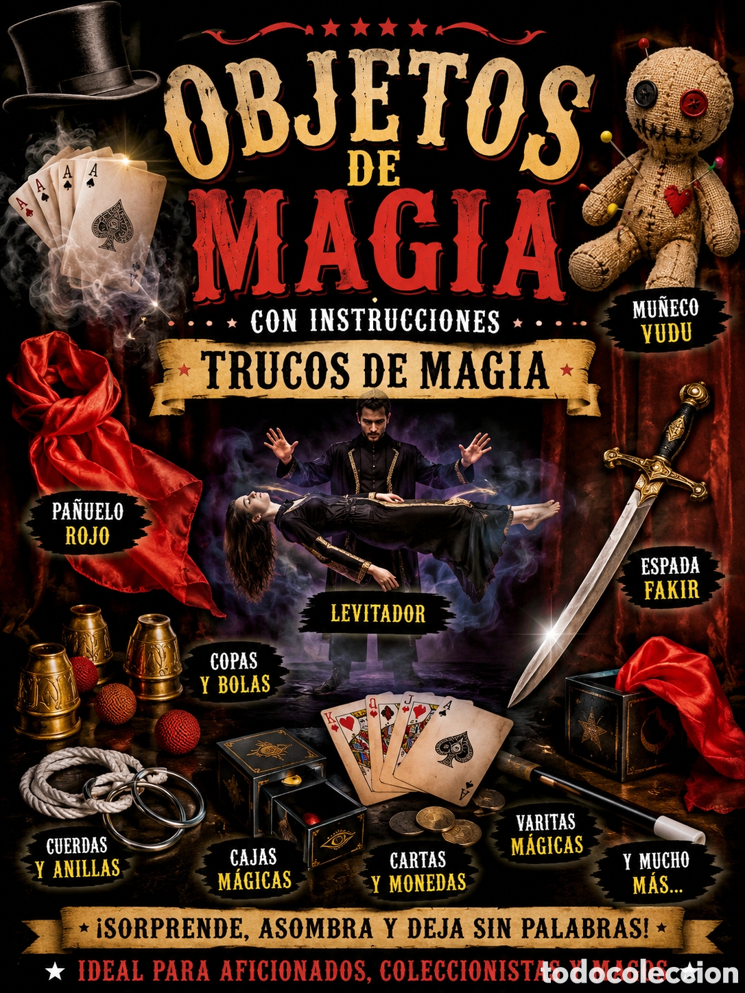 Carteles espect&aacute;culos: OBJETOS DE MAGIA CON INSTRUCCIONES &ndash; GRAN LOTE DE TRUCOS DE MAGIA Precio por unidad