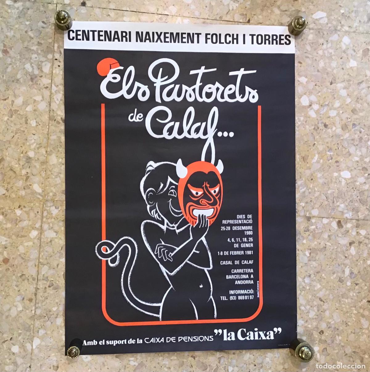 Carteles espect&aacute;culos: ELS PASTORETS DE CALAF, CARTEL DE VICENTE BARO 1980