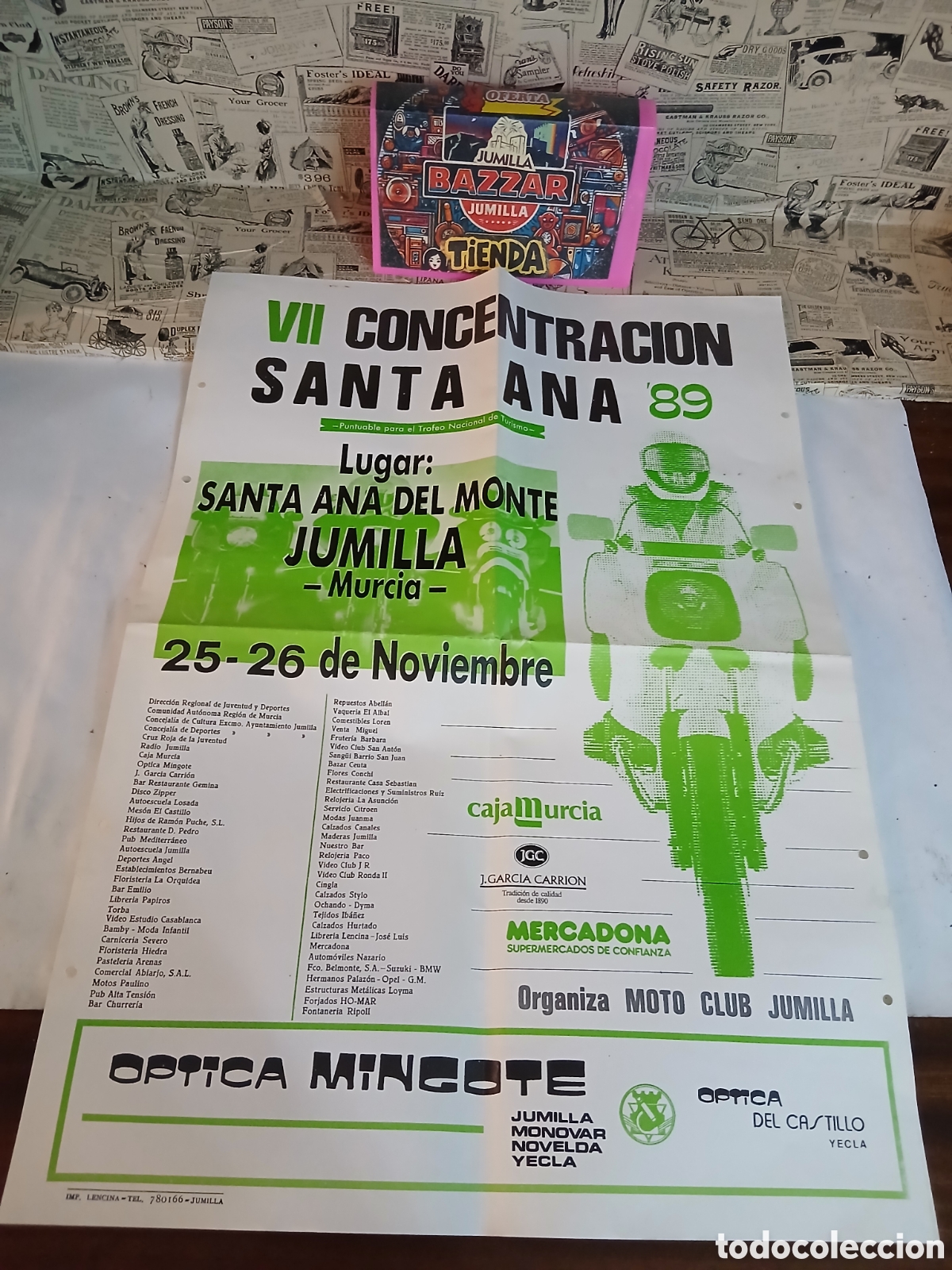 Carteles espect&aacute;culos: Cartel vintage motero santa ana jumilla