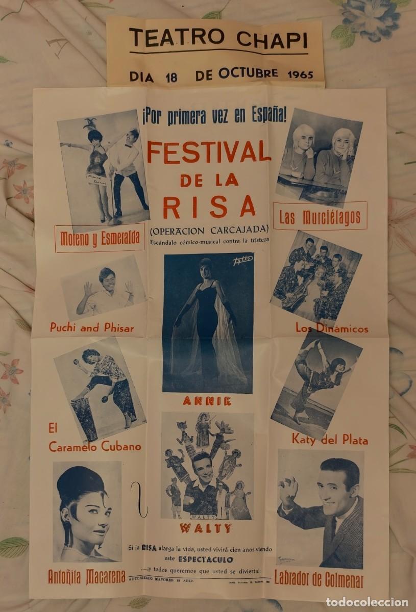 Carteles espect&aacute;culos: Cartel original Festival de la Risa &ndash; Operaci&oacute;n Carcajada &ndash; Teatro Chap&iacute;, Villena &ndash; 1965