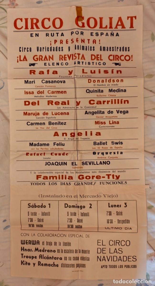 Carteles espect&aacute;culos: Cartel Circo Goliat &ndash; La Gran Revista del Circo &ndash; Mercado Viejo &ndash; 1966
