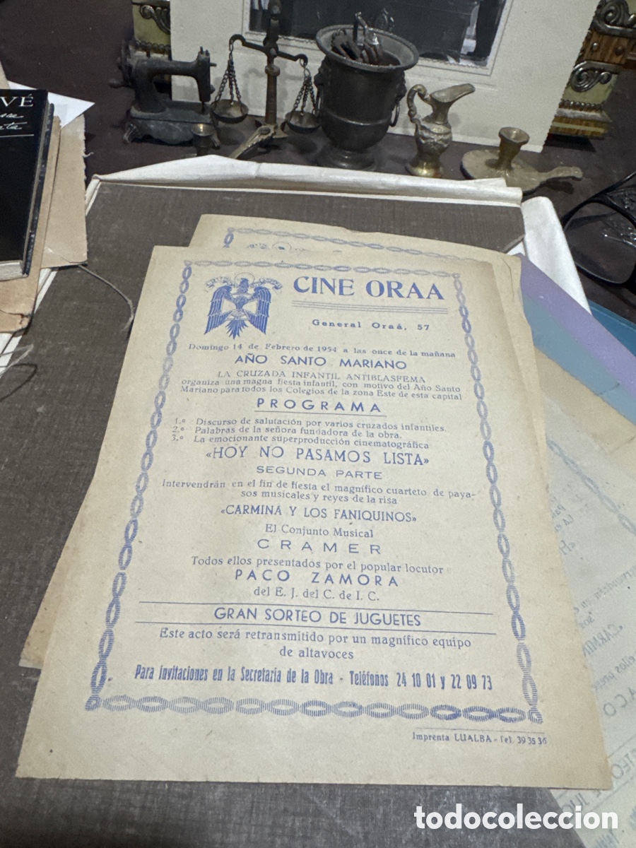 Carteles espect&aacute;culos: programa de mano o volante antiguo del Cine Oraa - Foto 1