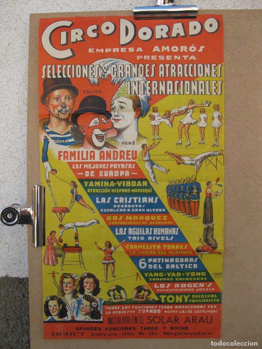Affiches Spectacles: ANTIGUO P&Oacute;STER - CARTEL ORIGINAL DEL CIRCO DORADO.