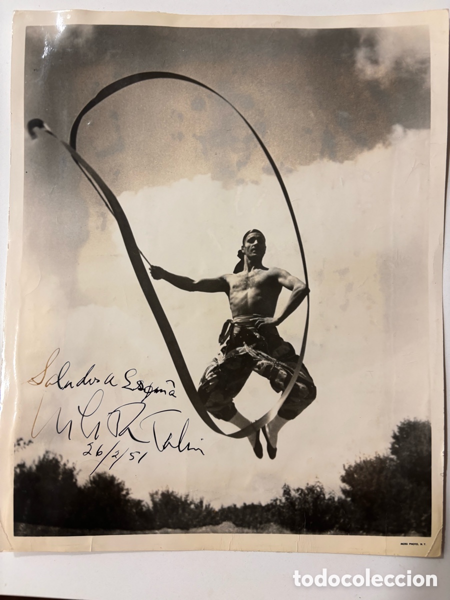Carteles espect&aacute;culos: Foto original con aut&oacute;grafo de equilibrista 1951