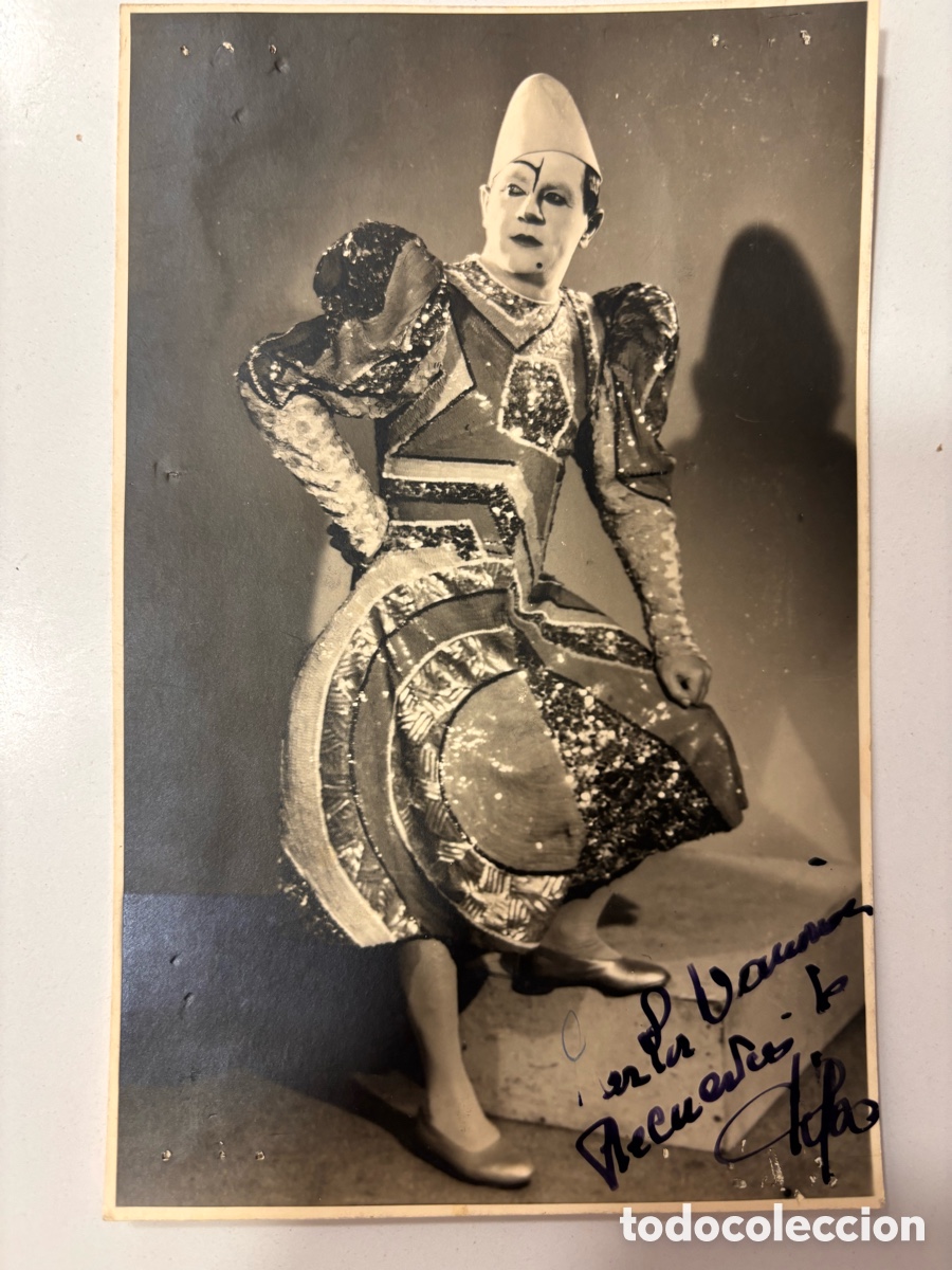 Carteles espect&aacute;culos: Foto original circo con aut&oacute;grafo del payaso Pipo Sosman