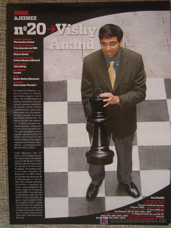 Coleccionismo deportivo: AJEDREZ - VISHY ANAND - Foto 1
