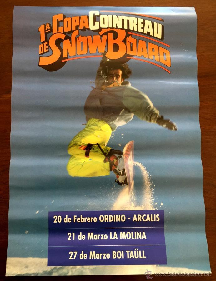 Coleccionismo deportivo: CARTEL 1&ordf; COPA COINTREAU DE SNOW BOARD, - Foto 1