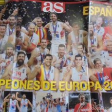 Coleccionismo deportivo: POSTER GIGANTE ESPAÑA CAMPEONA DE EUROPA DE BASKET 2015 - A ESTRENAR