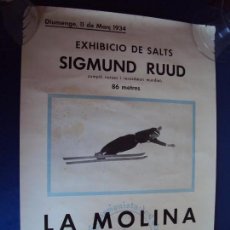 Coleccionismo deportivo: (CAR-170403)CARTEL ORIGINAL EXHIBICIO DE SALTS SIGMUND RUUD CENTRE EXCURSIONISTA DE CATALUNYA 1934