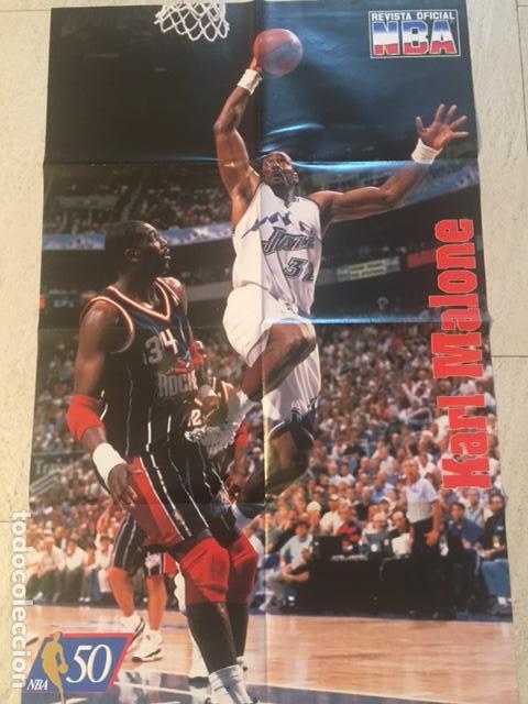 poster karl malone, revista oficial nba nº 64 - Buy Antique