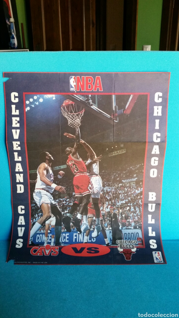 póster chicago bulls cleveland cavs michael jor - Buy Antique