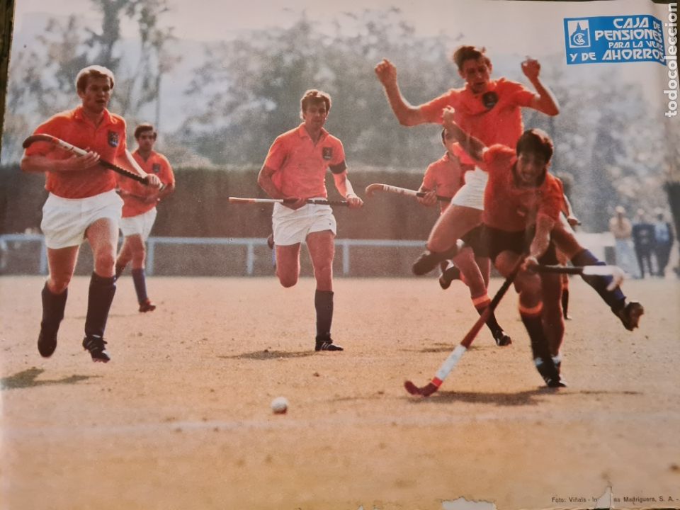 Sammelleidenschaft Sport: Poster hokey sobre hierba. 1974. Caja de pensiones para la vejez y de ahorros