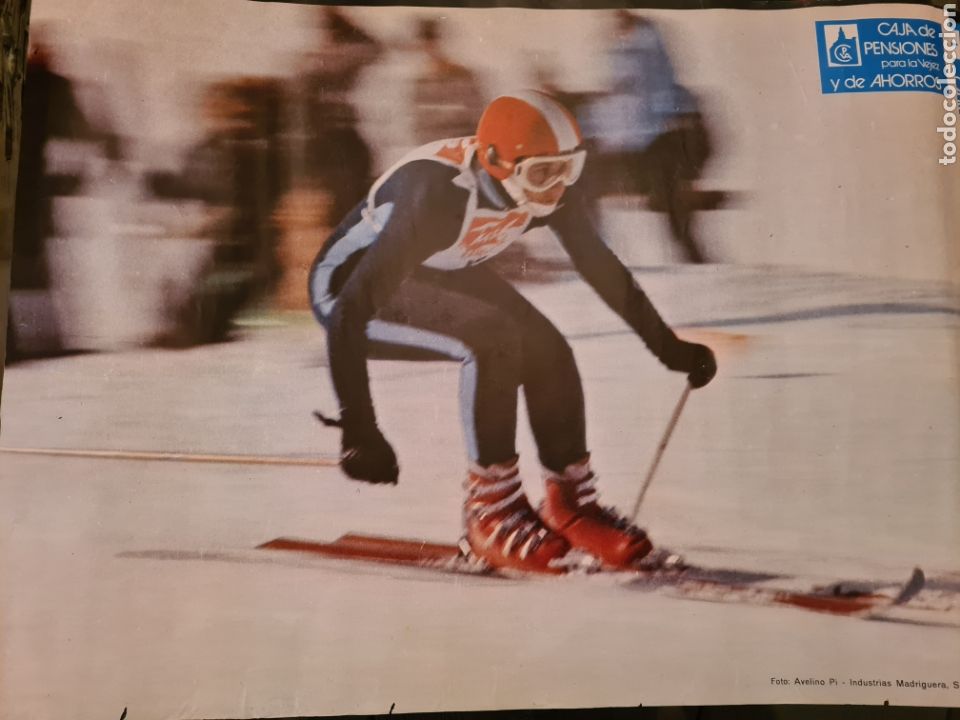 Sammelleidenschaft Sport: Poster esqui . 1974. Caja de pensiones para la vejez y de ahorros
