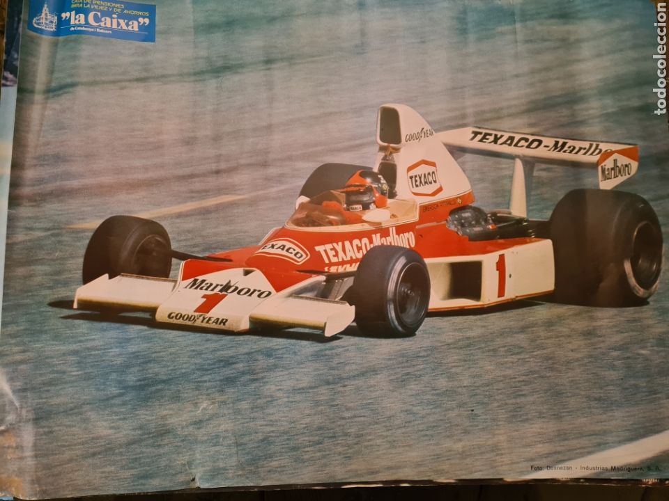 Sammelleidenschaft Sport: Poster F1 Texaco- Marloboro . 1976. Caja de pensiones para la vejez y de ahorros La caixa